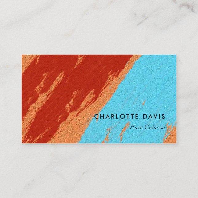Retro Bold Brush Stroke Business Card Visitenkarte (Vorderseite)