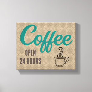 Retro-Bold-Café-Restaurant-Schild-Kunst Leinwanddruck