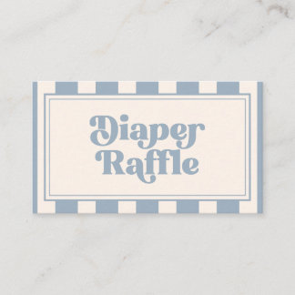 Retro Bold Dusty Blue Windel-Raffle Baby Shower Begleitkarte