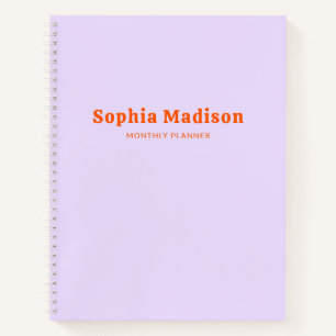 Retro Bold Einfach Lavendel Orange Notizbuch
