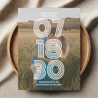 Retro Bold Foto Wedding Save the Date