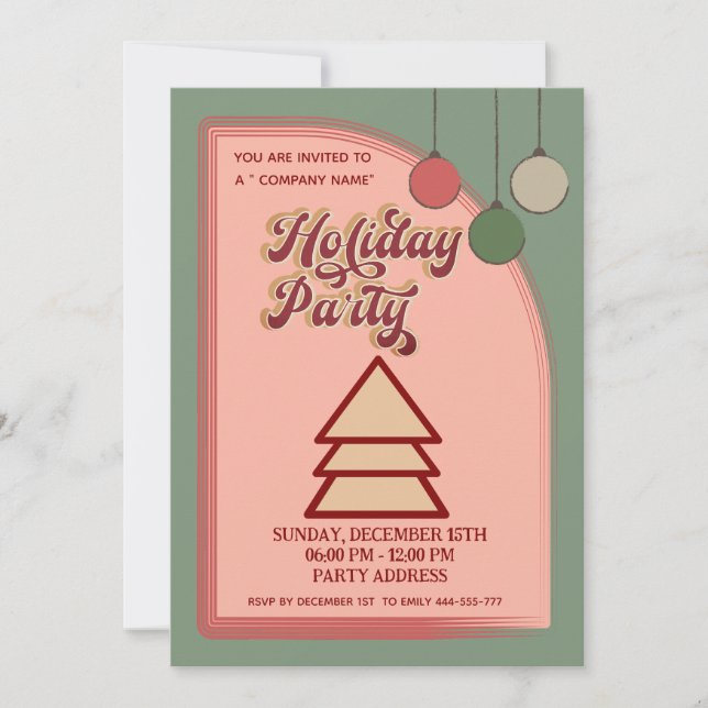 Retro bold fun company Party Einladung (Vorderseite)