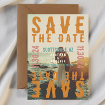 Retro Bold Helle Typografie Foto Save the Date