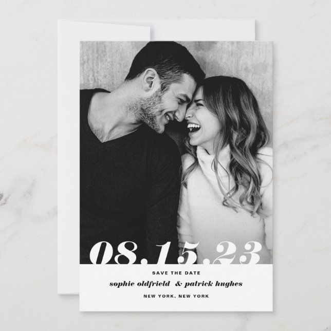Retro Bold Italic Typografy Foto Save The Date (Vorderseite)