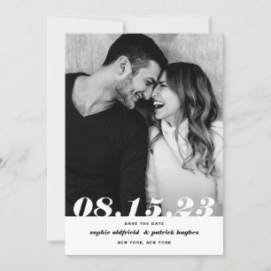 Retro Bold Italic Typografy Foto Save The Date