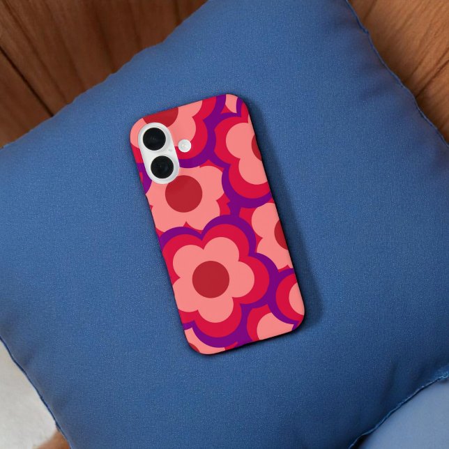 Retro Bold Lila Floral Whimsily Preppy Case-Mate iPhone Hülle (Von Creator hochgeladen)