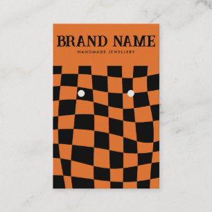 Retro Bold Ohrringe Display Card Modern Orange Visitenkarte