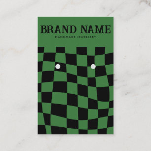 Retro Bold Orings Display Card Halloween Green Visitenkarte