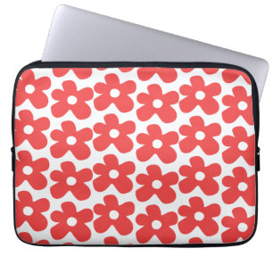 Retro Bold Rote Florale Chic Preppy Geschenk für S Laptopschutzhülle