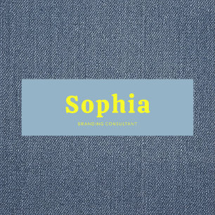 Retro Bold Serif Einfach Blau Gelb Namensschild