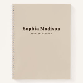 Retro Bold Simple Beige Brown Notebook Notizbuch