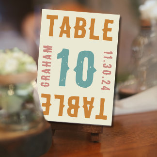 Retro Bold Tischnummer Cards