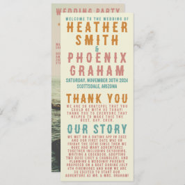 Retro Bold Typografie Bright Foto Wedding Programm