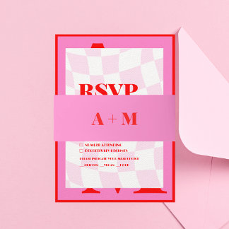 Retro Bold Typografie Pink Red Einladungsbanderole