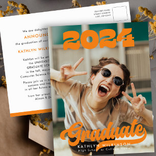 Retro-Bold-Typografie-Trend-Foto-Spaß-Abschluss Ankündigungspostkarte