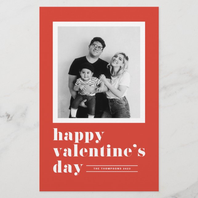 Retro Bold Typografy Red Valentine's Day Card (Vorderseite)