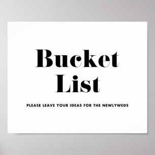Retro Bold Typografy Wedding Bucket List Poster
