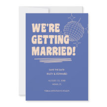 Retro Bold "Wir heiraten" Blaue Hochzeit