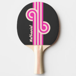 Retro-Bonbon-Schleife mit Namen Tischtennis Schläger