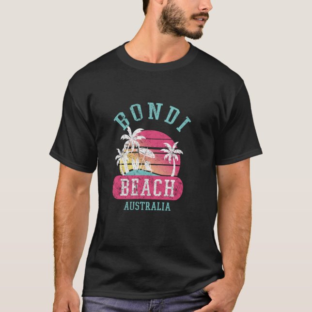 Retro Bondi Beach Australien erschüttert Grafik de T-Shirt (Vorderseite)