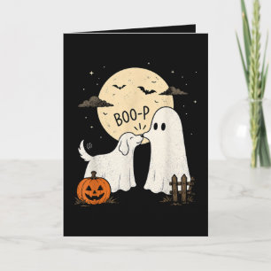 Retro Boo Boo-p Hund Geist Lustiges Halloween Feiertagskarte