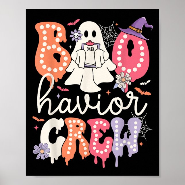 Retro Boo-havior Crew Verhaltensanalyst Halloween  Poster (Vorne)