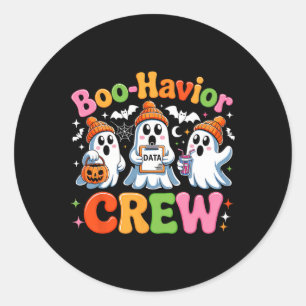 Retro Boo-havior Crew Verhaltensanalyst Halloween Runder Aufkleber