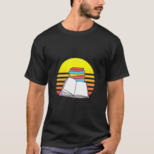 Retro Book Librarian  Bookworm Reading T-Shirt (Vorderseite)