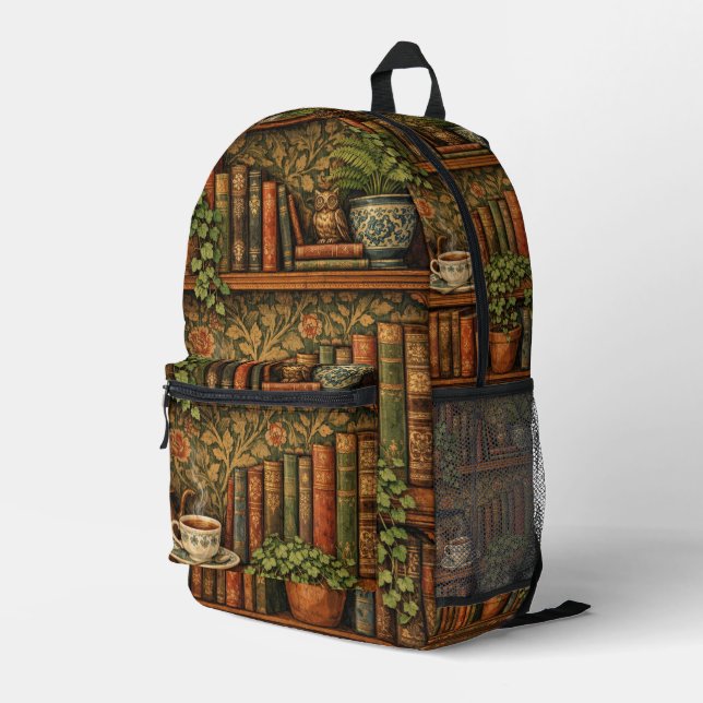 Retro book lover book club  bedruckter rucksack (Rückseitige Ecke Rechts)
