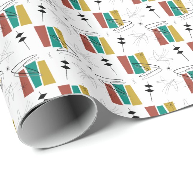 Retro Boom Wedge Geschenkpapier (Rolleneckpunkt)