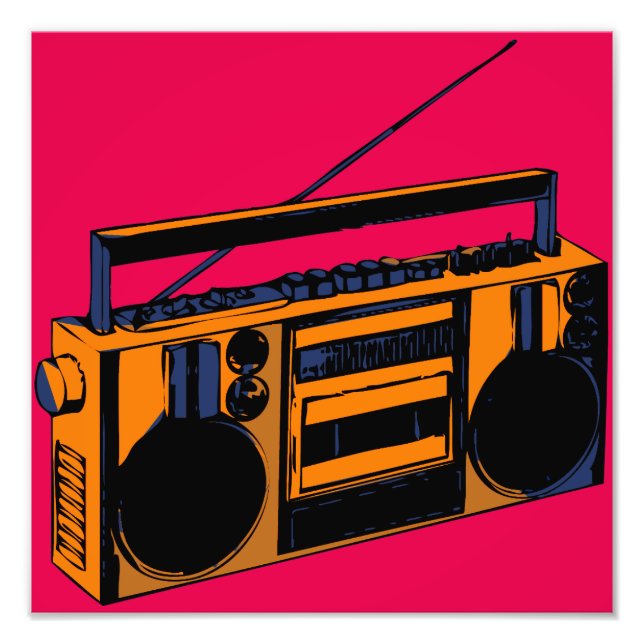 Retro Boombox Foto Erweiterung Pop-Art-Poster (Vorne)