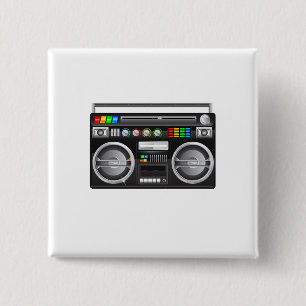 Retro-Boombox-Ghetto-Blaster-Grafik Button