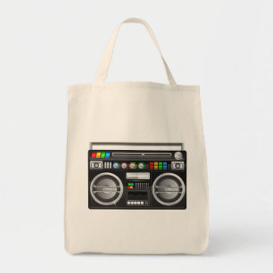 Retro-Boombox-Ghetto-Blaster-Grafik Tragetasche
