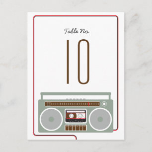 Retro Boombox Indie Mixtape Hochzeit rot / schwarz Postkarte