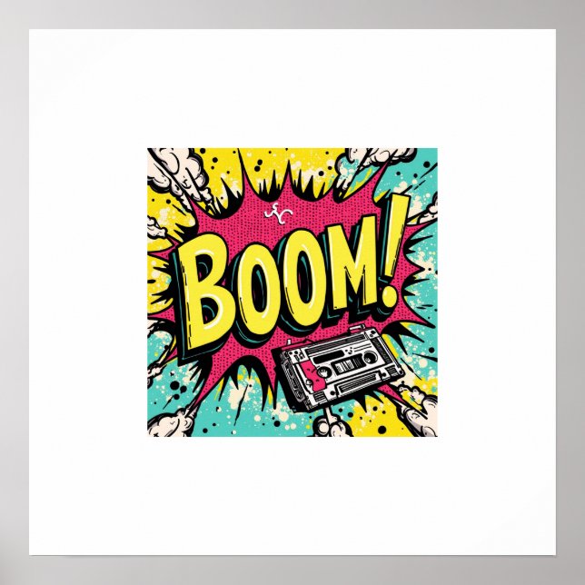 Retro Boombox-Knall Poster (Vorne)