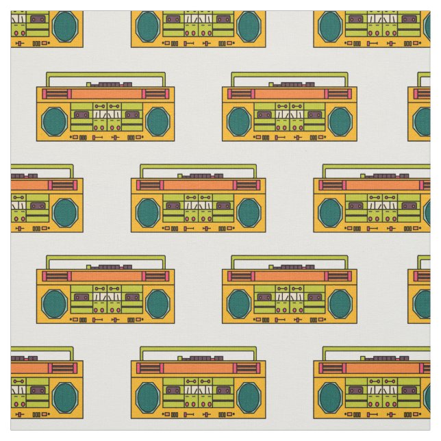 Retro-Boombox-Muster Stoff (Muster)