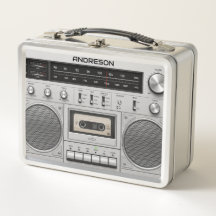Retro-Boombox-Personalisierte-Name-Mittagessen-Box