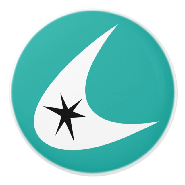 Retro Boomerang Keramikknauf (Vorderseite)