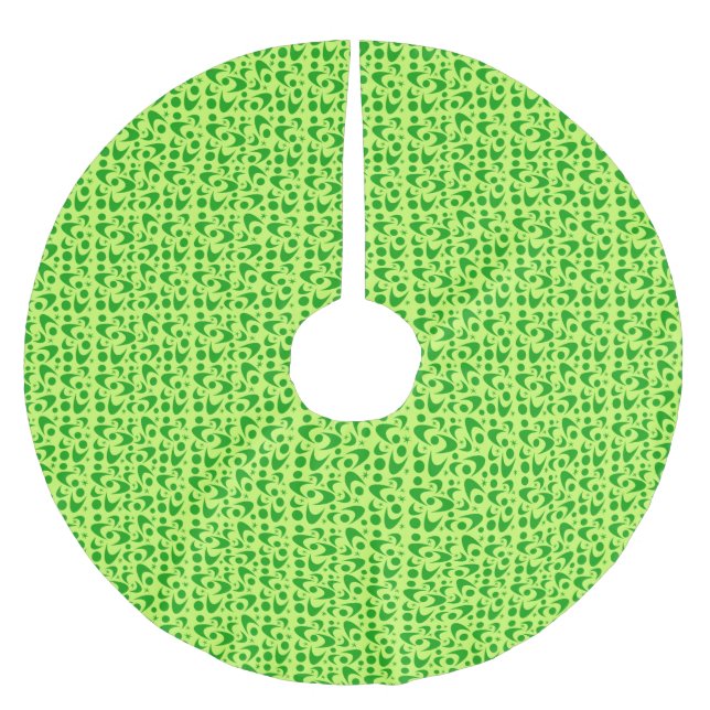 Retro Boomerangs aus dem Mittelalter Polyester Weihnachtsbaumdecke (Vorderseite)