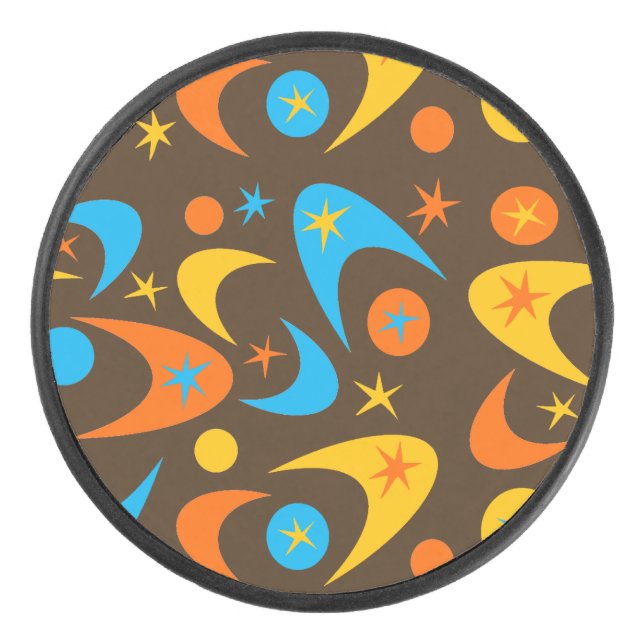 Retro Boomerangs Eishockey Puck (Vorderseite)