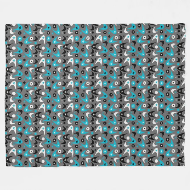 Retro Boomerangs Fleecedecke (Vorderseite (Horizontal))