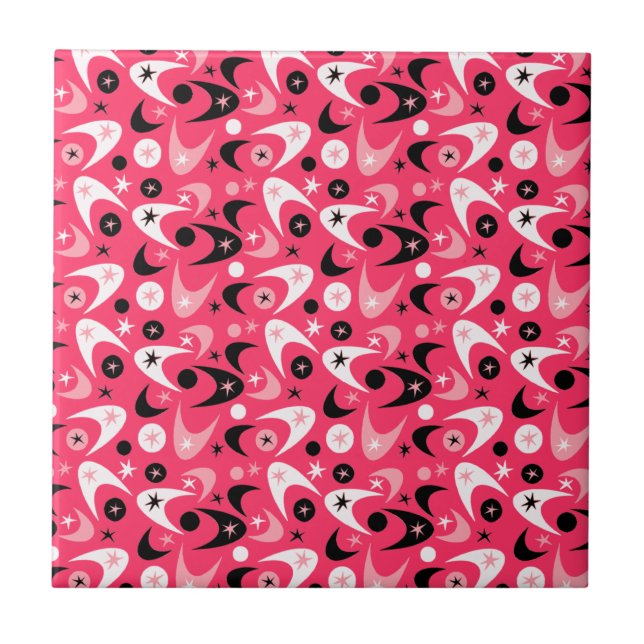Retro Boomerangs Fliese (Vorderseite)