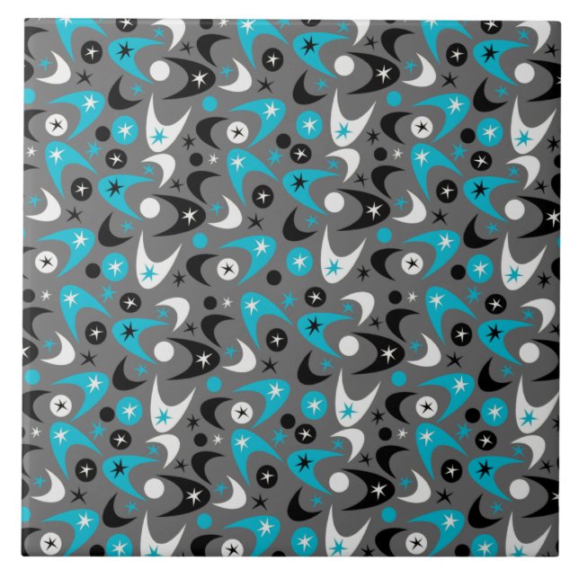 Retro Boomerangs Fliese (Vorderseite)