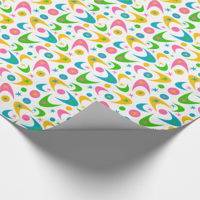 Retro Boomerangs Geschenkpapier (Ecke)