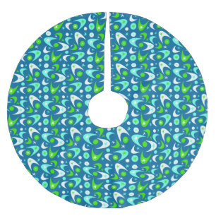 Retro Boomerangs Polyester Weihnachtsbaumdecke