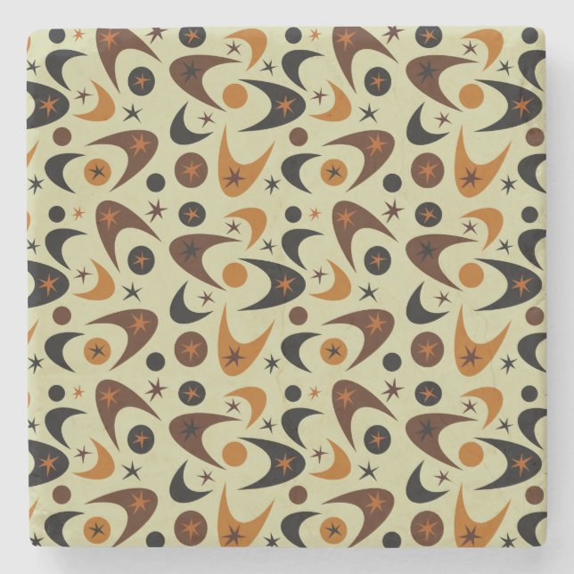 Retro Boomerangs Steinuntersetzer (Vorderseite)