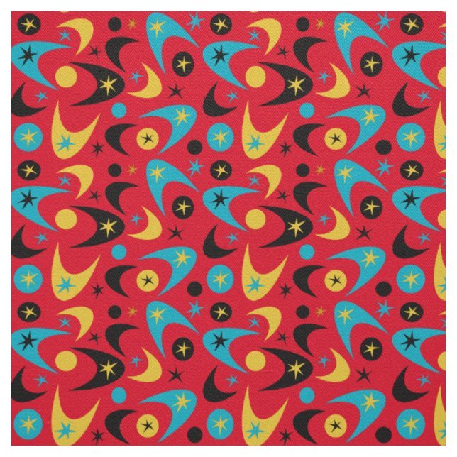 Retro Boomerangs Stoff (Muster)
