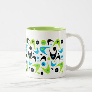 Retro-Boomerangs Zweifarbige Tasse