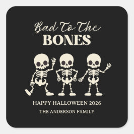 Retro Boos & Booze Spooky Halloween Quadratischer Aufkleber