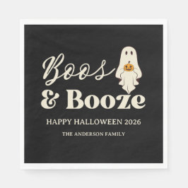 Retro Boos & Booze Spooky Halloween Serviette